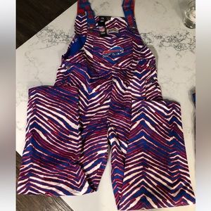 Buffalo Bills Zubaz Overalls Size Large Heavy Denim Material
